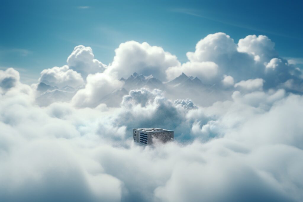 Console in clouds.