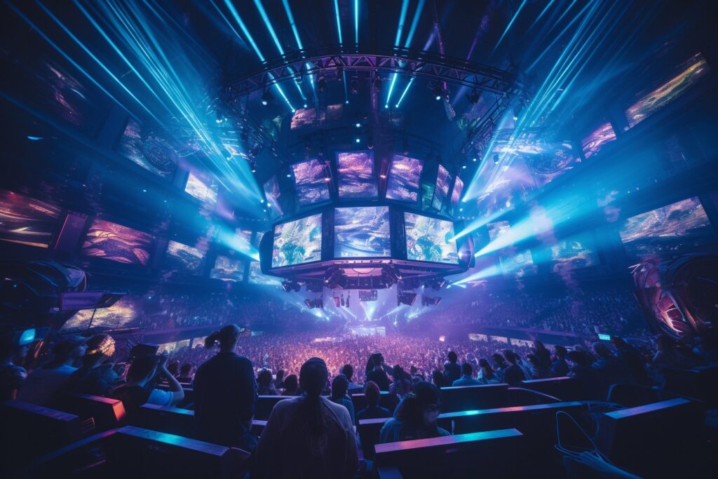 E-sports event with many people.